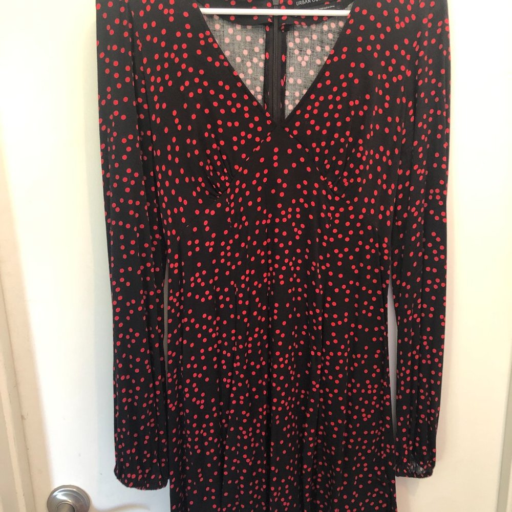 Urban Outfitters Polka Dot Fit And Flare Dress Size Medium